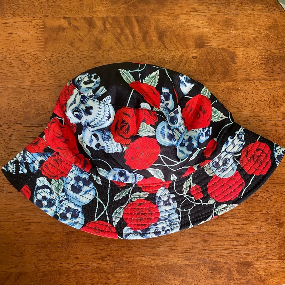 Bold Skull and Rose Bucket Hat